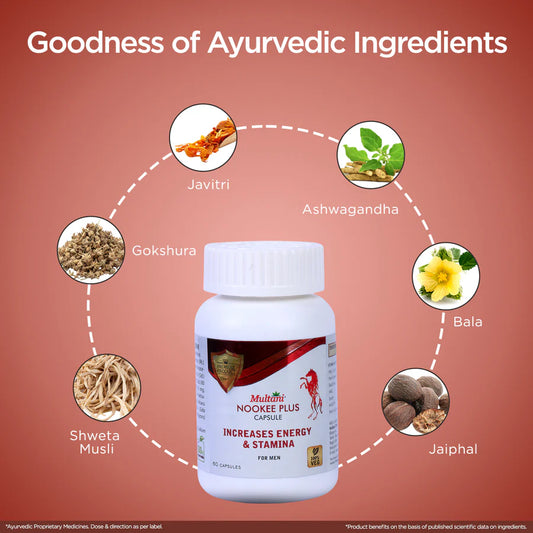 Multani Nookee Plus Capsule | For Increase Energy & Stamina - 60 Cap(9.9 Per/Tablet)