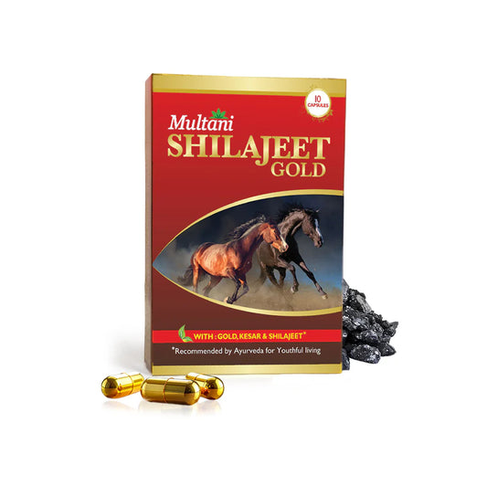 Multani Shilajeet Gold Capsule | For Youthful Living, Stamina & Endurance - 10 Cap(30/Per Capsule)
